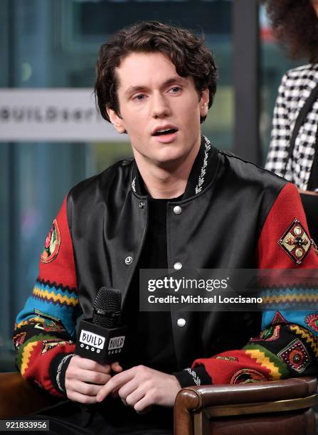 Actor James Scully visits Build Studio to discuss the TV series "Heathers" at Build Studio on February 20, 2018 in New York City.