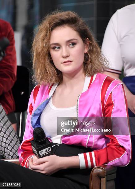 Actress Grace Victoria Cox visits Build Studio to discuss the TV series "Heathers" at Build Studio on February 20, 2018 in New York City.