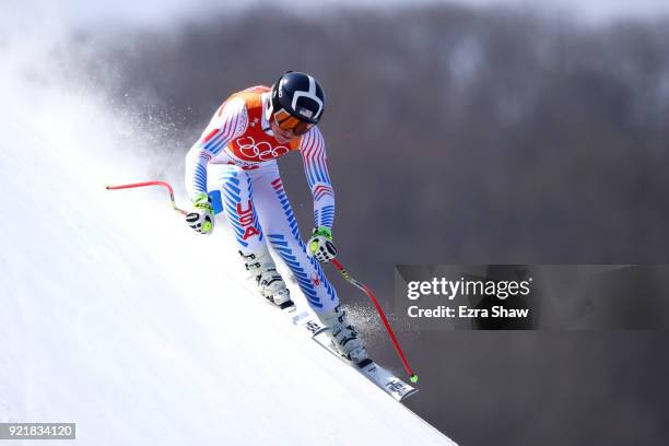 Alice McKennis of the United States competes during the Ladies' Downhill on day 12 of the PyeongChang 2018 Winter Olympic Games at Jeongseon Alpine...