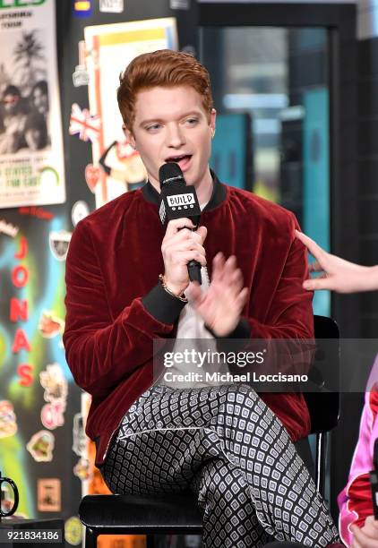 Actor Brendan Scannell visits Build Studio to discuss the TV series "Heathers" at Build Studio on February 20, 2018 in New York City.