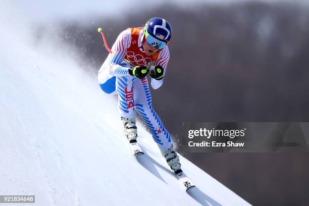 Lindsey Vonn of the United States competes during the Ladies' Downhill on day 12 of the PyeongChang 2018 Winter Olympic Games at Jeongseon Alpine...