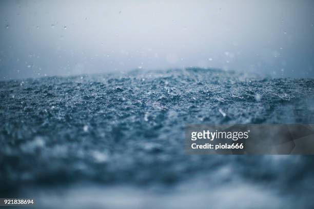 gotas de mar y lluvia ásperas - lluvia torrencial fotografías e imágenes de stock