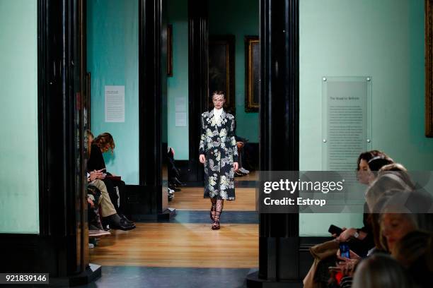 Atmosphere at the ERDEM show during London Fashion Week February 2018 on February 19, 2018 in London, England.