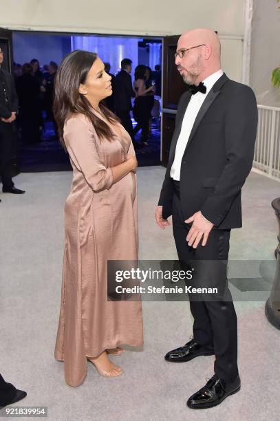 Actor Eva Longoria and EVP of Sales/Marketing/Creative for The Outnet.com Andres Sosa attend the Costume Designers Guild Awards at The Beverly Hilton...