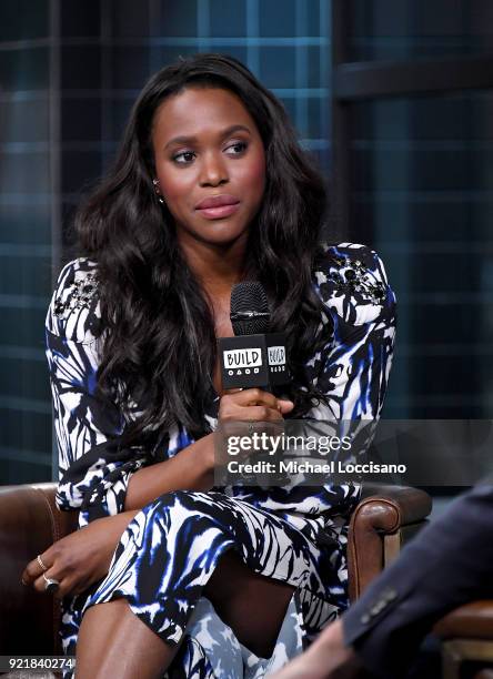 Actress Clare-Hope Ashitey visits Build Studio to discuss the series "Seven Seconds" at Build Studio on February 20, 2018 in New York City.