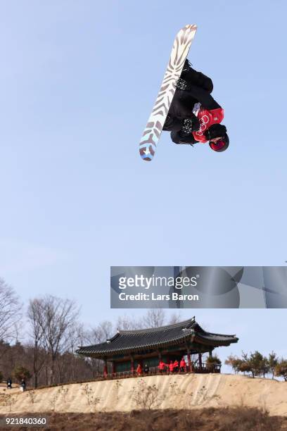 Anton Mamaev of Olympic Athlete from Russia competes during the Men's Big Air Qualification Heat 2 on day 12 of the PyeongChang 2018 Winter Olympic...