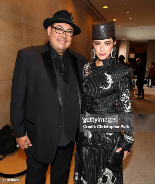 President Salvador Perez and costume designer Sara Sensoy attend the Costume Designers Guild Awards at The Beverly Hilton Hotel on February 20, 2018...