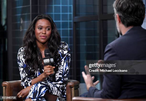 Actress Clare-Hope Ashitey visits Build Studio to discuss the series "Seven Seconds" at Build Studio on February 20, 2018 in New York City.