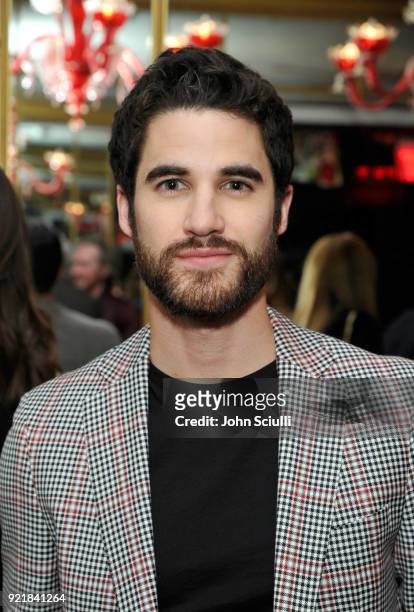 Darren Criss attends GQ and Oliver Peoples Celebrate Timothee Chalamet March Cover Dinner at Nomad Los Angeles on February 20, 2018 in Los Angeles,...