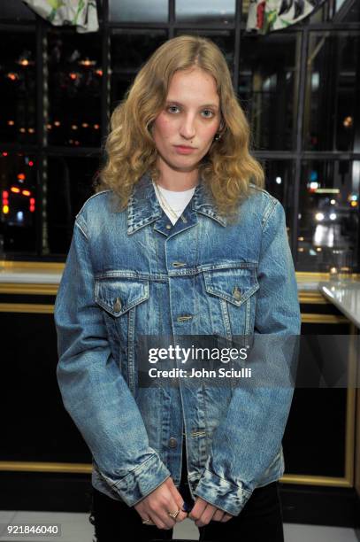 Petra Collins attends GQ and Oliver Peoples Celebrate Timothee Chalamet March Cover Dinner at Nomad Los Angeles on February 20, 2018 in Los Angeles,...