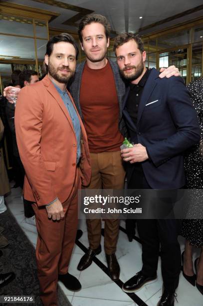 Edgar Ramirez, Armie Hammer, and Jamie Dornan attend GQ and Oliver Peoples Celebrate Timothee Chalamet March Cover Dinner at Nomad Los Angeles on...