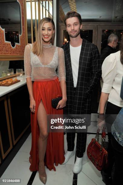 Jessica Serfaty and Patrick Schwarzenegger attend GQ and Oliver Peoples Celebrate Timothee Chalamet March Cover Dinner at Nomad Los Angeles on...