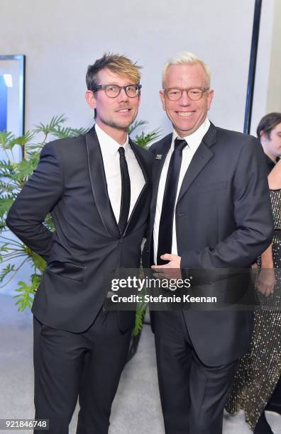 Costume designers Frank Helmer and Christopher Lawrence attend the Costume Designers Guild Awards at The Beverly Hilton Hotel on February 20, 2018 in...