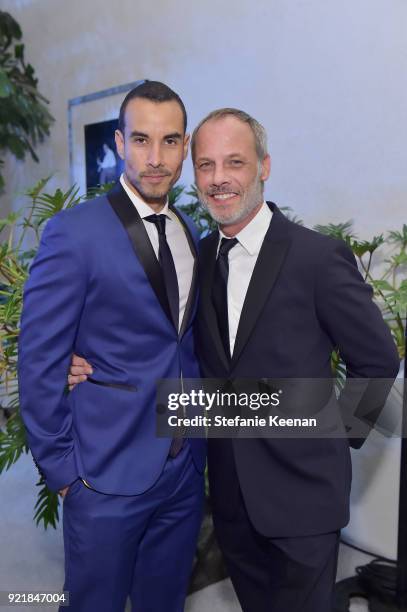 Actor Alejandro Sandi and designer Christopher Grubb attend the Costume Designers Guild Awards at The Beverly Hilton Hotel on February 20, 2018 in...