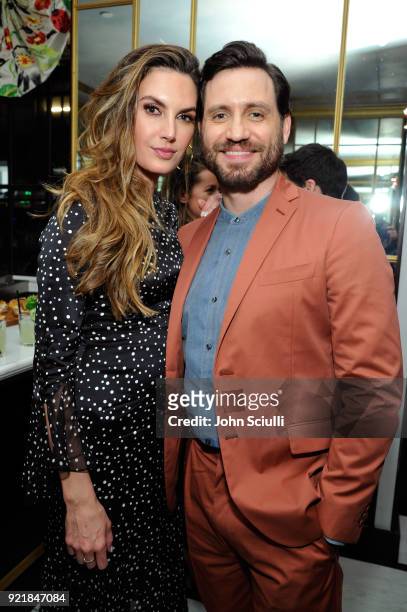 Elizabeth Chambers and Edgar Ramirez attend GQ and Oliver Peoples Celebrate Timothee Chalamet March Cover Dinner at Nomad Los Angeles on February 20,...