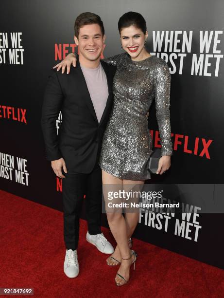 Actor Adam DeVine and Alexandra Daddario attend Special Screening Of Netflix Original Film' "When We First Met" at ArcLight Theaters at ArcLight...