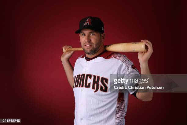 Josh Thole of the Arizona Diamondbacks poses for a portrait during photo day at Salt River Fields at Talking Stick on February 20, 2018 in...
