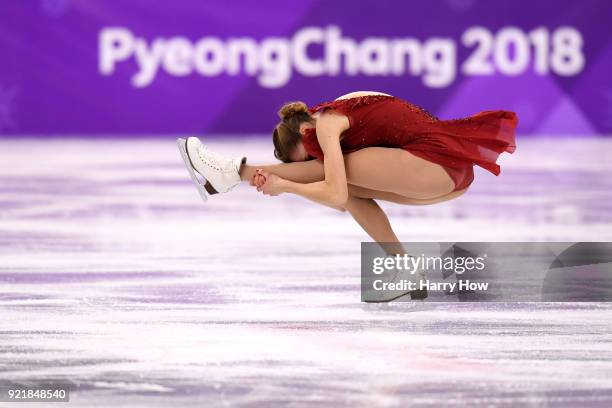 Carolina Kostner of Italy competes during the Ladies Single Skating Short Program on day twelve of the PyeongChang 2018 Winter Olympic Games at...