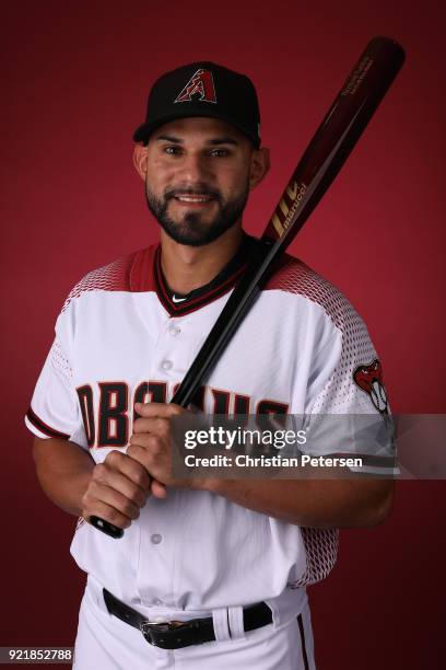 Reymond Fuentes of the Arizona Diamondbacks poses for a portrait during photo day at Salt River Fields at Talking Stick on February 20, 2018 in...