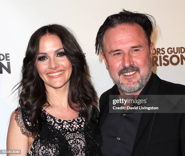 Journalist Christina McLarty and husband actor David Arquette attend the premiere of Gravitas Pictures' "Survivors Guide to Prison" at The Landmark...