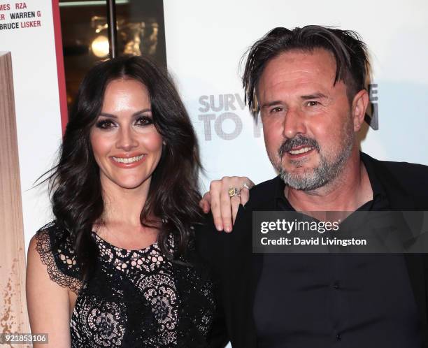 Journalist Christina McLarty and husband actor David Arquette attend the premiere of Gravitas Pictures' "Survivors Guide to Prison" at The Landmark...