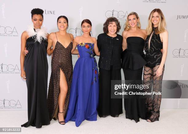 Actor Sonequa Martin-Green, host Gina Rodriguez, actor Sarah Hyland, actor Lily Tomlin, actor June Diane Raphael, and actor Brooklyn Decker attend...