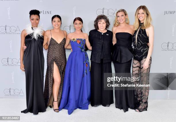 Actor Sonequa Martin-Green, host Gina Rodriguez, actor Sarah Hyland, actor Lily Tomlin, actor June Diane Raphael, and actor Brooklyn Decker attend...