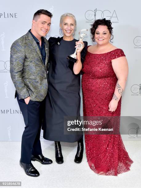 Actor Colton Haynes, costume designer Michele Clapton, winner of the Excellence in Sci-Fi/Fantasy Television award for 'Game of Thrones,' and actor...