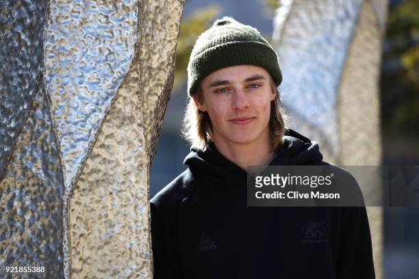 New Zealand snowboarder Carlos Garcia Knight poses for a portrait on day 12 of the PyeongChang 2018 Winter Olympic Games on February 21, 2018 in...