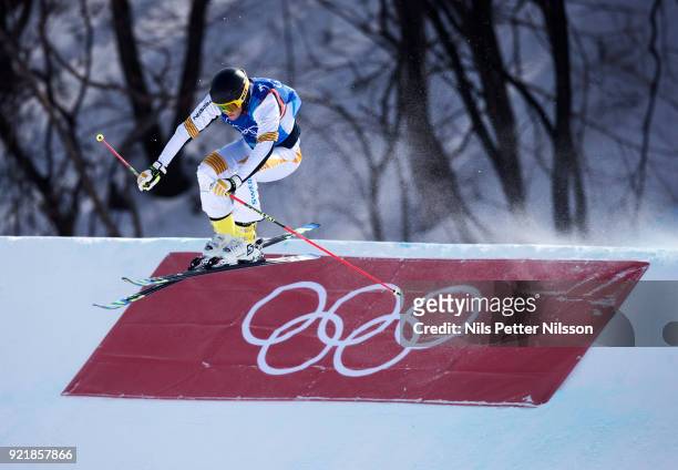 Victor Oehling Norberg of Sweden during the Mens Skicross Finals at Phoenix Snow Park on February 21, 2018 in Pyeongchang-gun, South Korea.