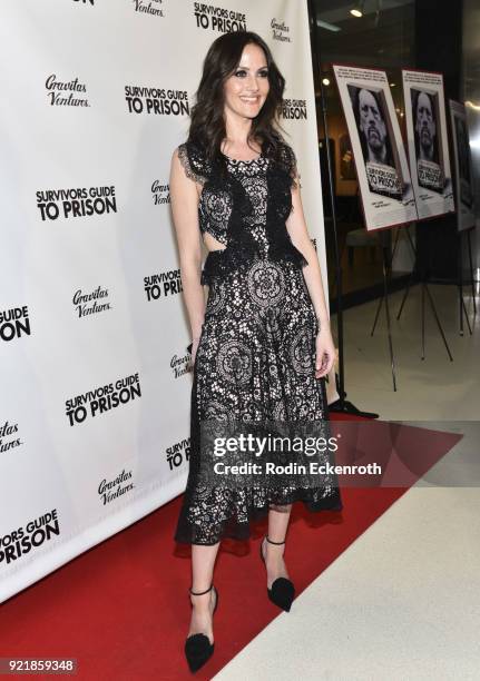 Producer Christina Arquette attends the premiere of Gravitas Pictures' "Survivors Guide To Prison" at The Landmark on February 20, 2018 in Los...