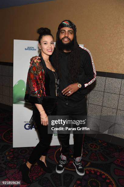 Recording artist Kia Shine and guest attend "Game Night" Atlanta screening at Regal Atlantic Station on February 20, 2018 in Atlanta, Georgia.