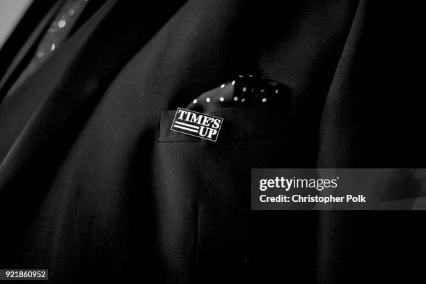 President Salvador Perez, lapel and fashion detail, attends the Costume Designers Guild Awards at The Beverly Hilton Hotel on February 20, 2018 in...