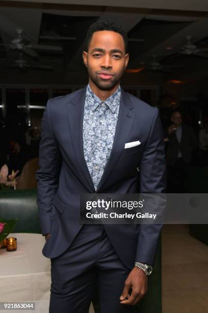 Jay Ellis, wearing Hugo Boss, attends Esquire's 'Mavericks of Hollywood' Celebration presented by Hugo Boss on February 20, 2018 in Los Angeles,...