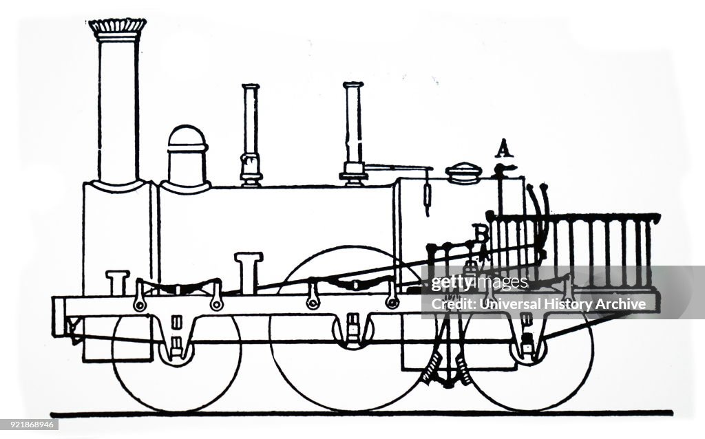 The steam brake operating on the driving wheels.