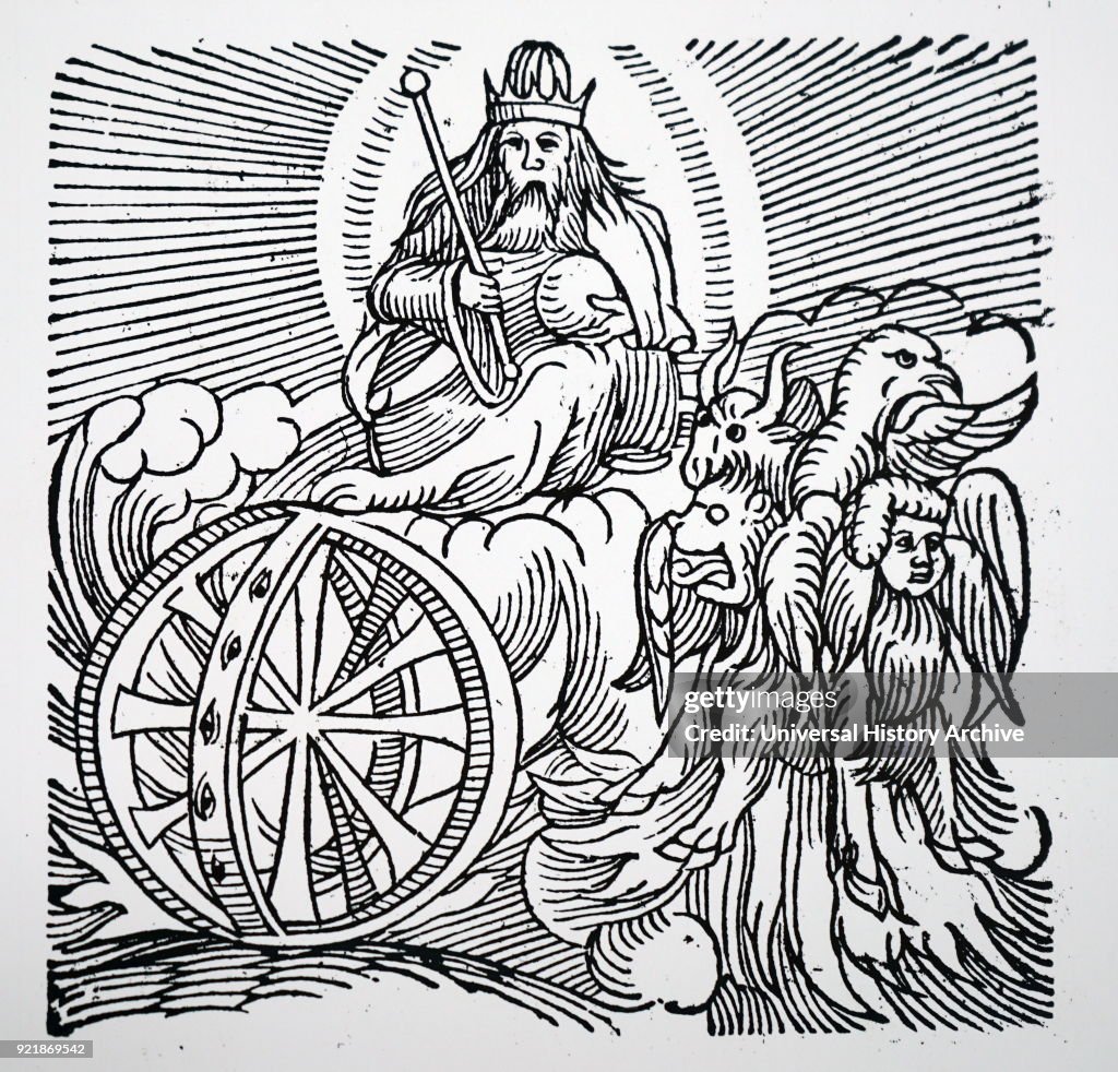 Ezekiel's vision of a chariot in the sky.