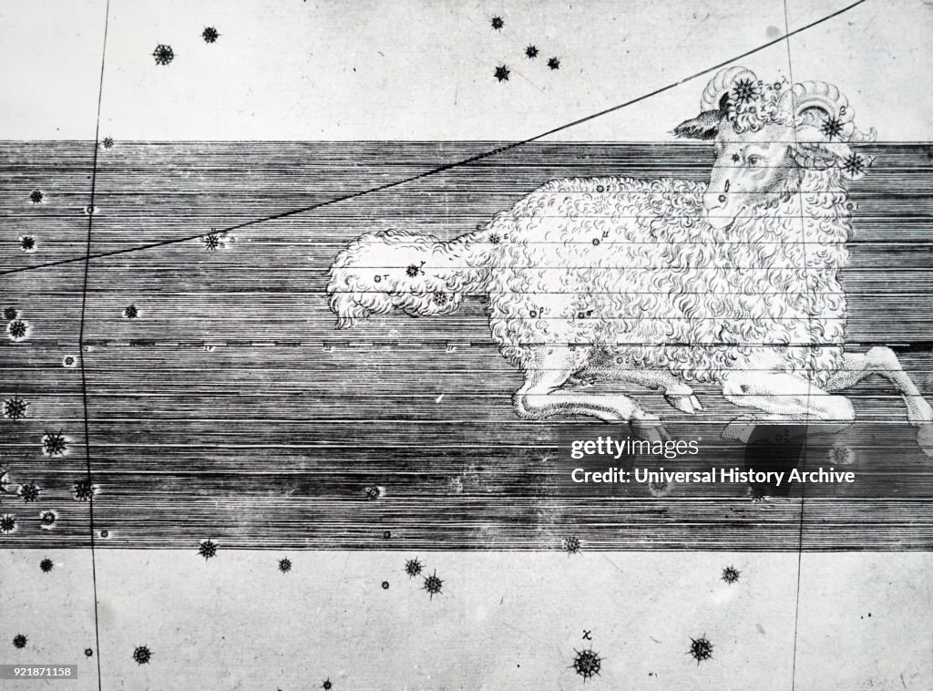 Chart showing the constellation of Aries.