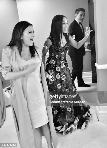 Actor Eva Longoria and honoree Kerry Washington, recipient of the Spotlight Award, attend the Costume Designers Guild Awards at The Beverly Hilton...