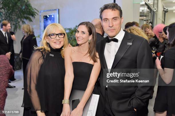 Ellen Mirojnick, CDGA Executive Producer Sarah Cowperthwaite, and actor Rufus Sewell attend the Costume Designers Guild Awards at The Beverly Hilton...