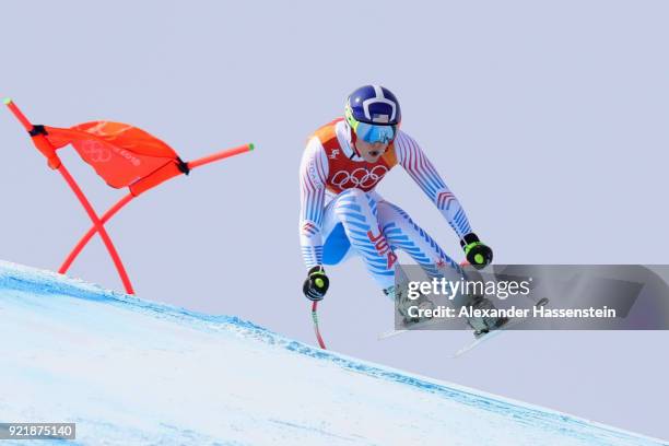 Lindsey Vonn of the United States competes during the Ladies' Downhill on day 12 of the PyeongChang 2018 Winter Olympic Games at Jeongseon Alpine...