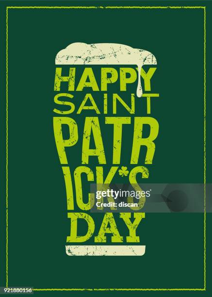 ilustraciones, imágenes clip art, dibujos animados e iconos de stock de día - cerveza cristal concepto slogan de fondo - ilustración san patricio - saint patricks tag