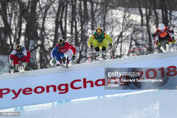 David Duncan of Canada competes, Jean Frederic Chapuis of France competes, Paul Eckert of Germany competes, Egor Korotkov of Russia competes during...