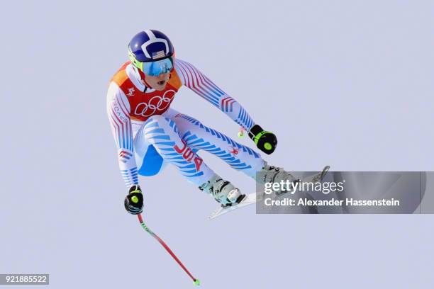 Lindsey Vonn of the United States competes during the Ladies' Downhill on day 12 of the PyeongChang 2018 Winter Olympic Games at Jeongseon Alpine...