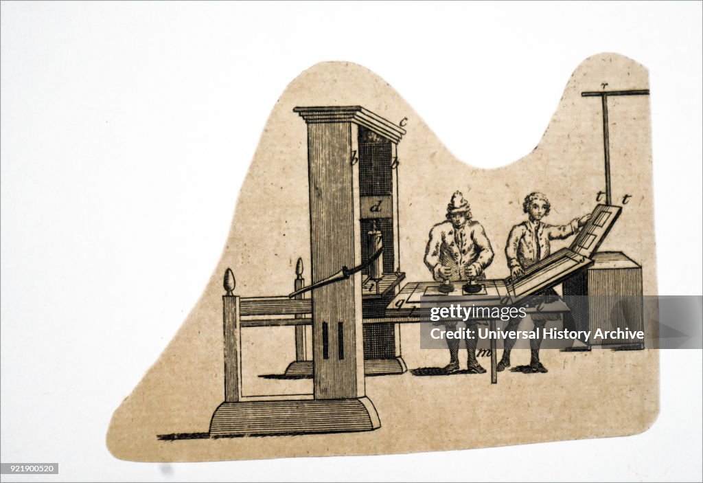 The type of printing press used in the later part of the 18th century.