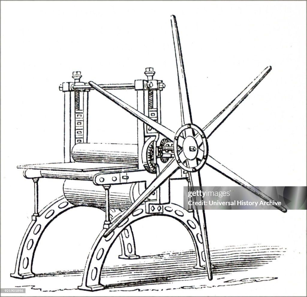 A printing press.