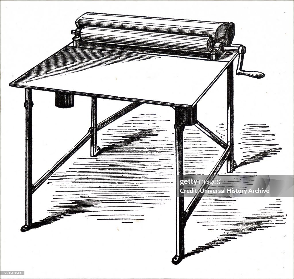 An inking table.