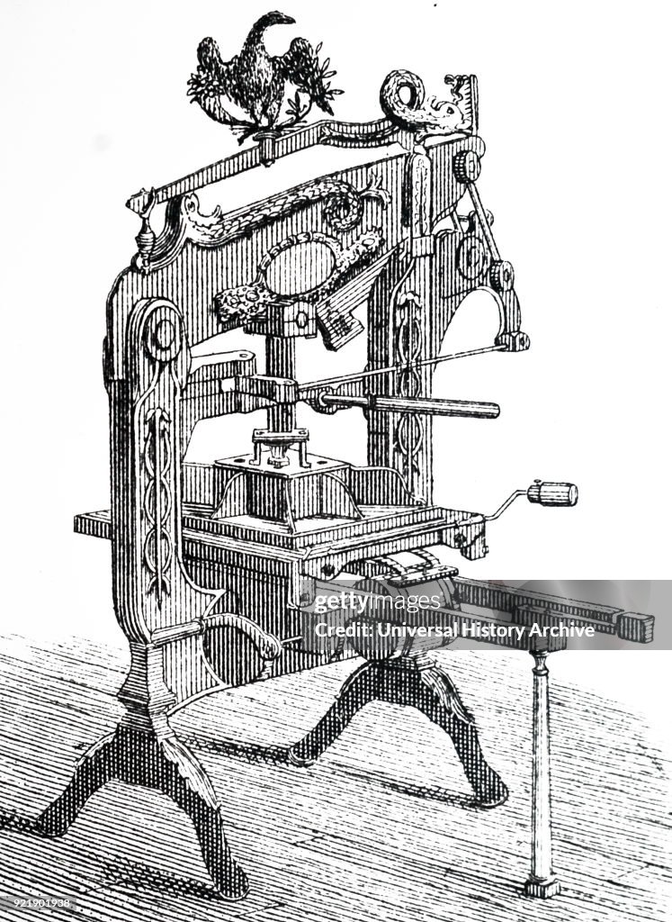 The Columbian hand printing press, invented by George Clymer.