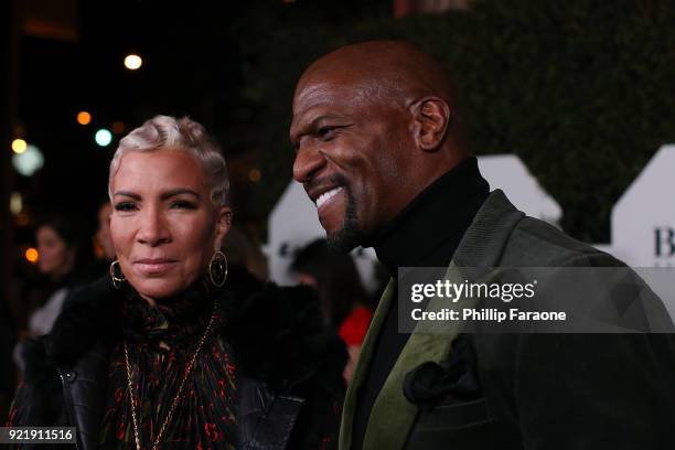Terry Crews and Rebecca King-Crews attend Esquire's Annual Maverick's of Hollywood at Sunset Tower on February 20, 2018 in Los Angeles, California.