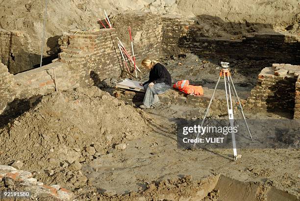 archeology site - archeologie stockfoto's en -beelden