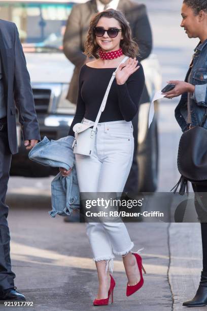 Maisie Williams is seen at 'Jimmy Kimmel Live' on February 20, 2018 in Los Angeles, California.